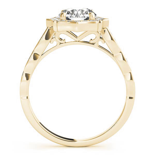 18K Yellow Gold 1.25 ct Diamond Halo Engagement Ring
