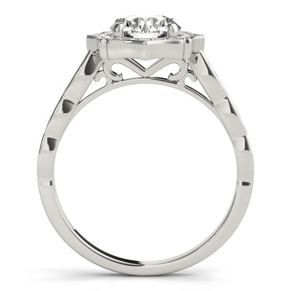 14K White Gold Round Diamond Engagement Ring