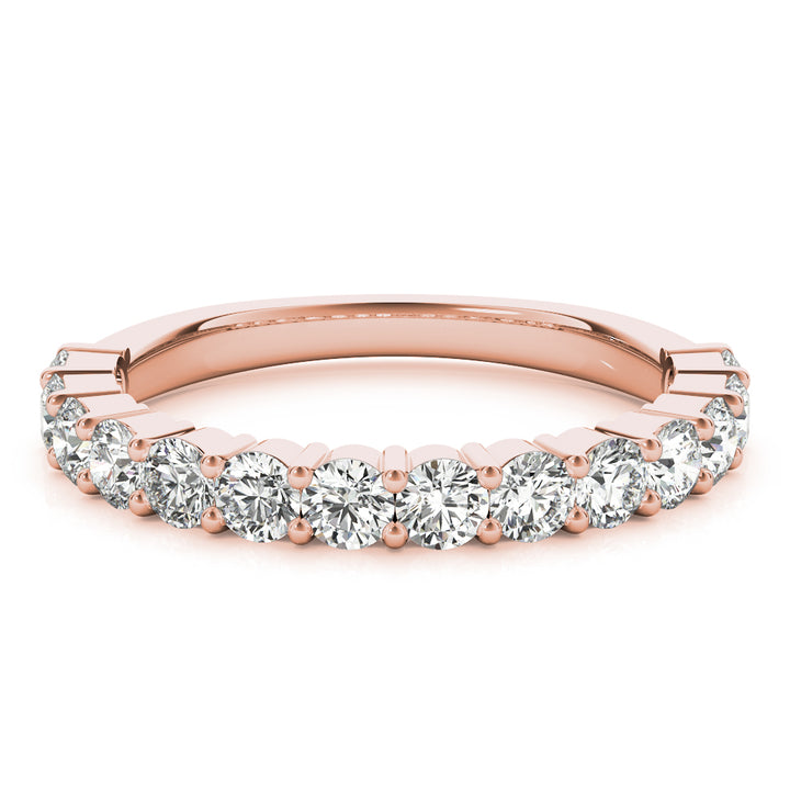 18K Rose Gold 1 CT Diamond Wedding Band
