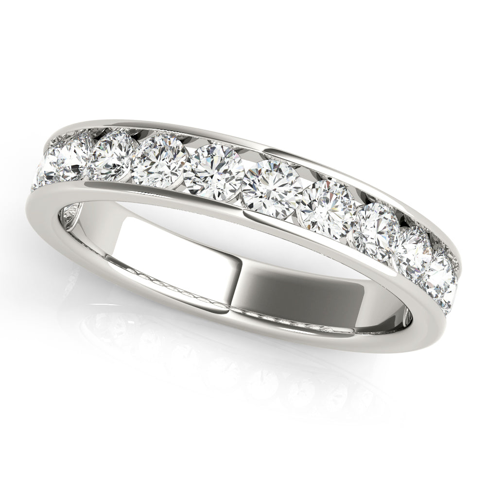 14K White Gold 1 CT Diamond Wedding Band