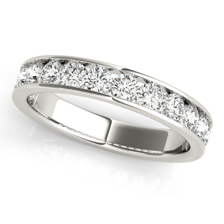 14K White Gold 1 CT Diamond Wedding Band