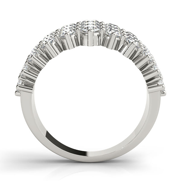 18K White Gold Lab Diamond 3-Row Ring