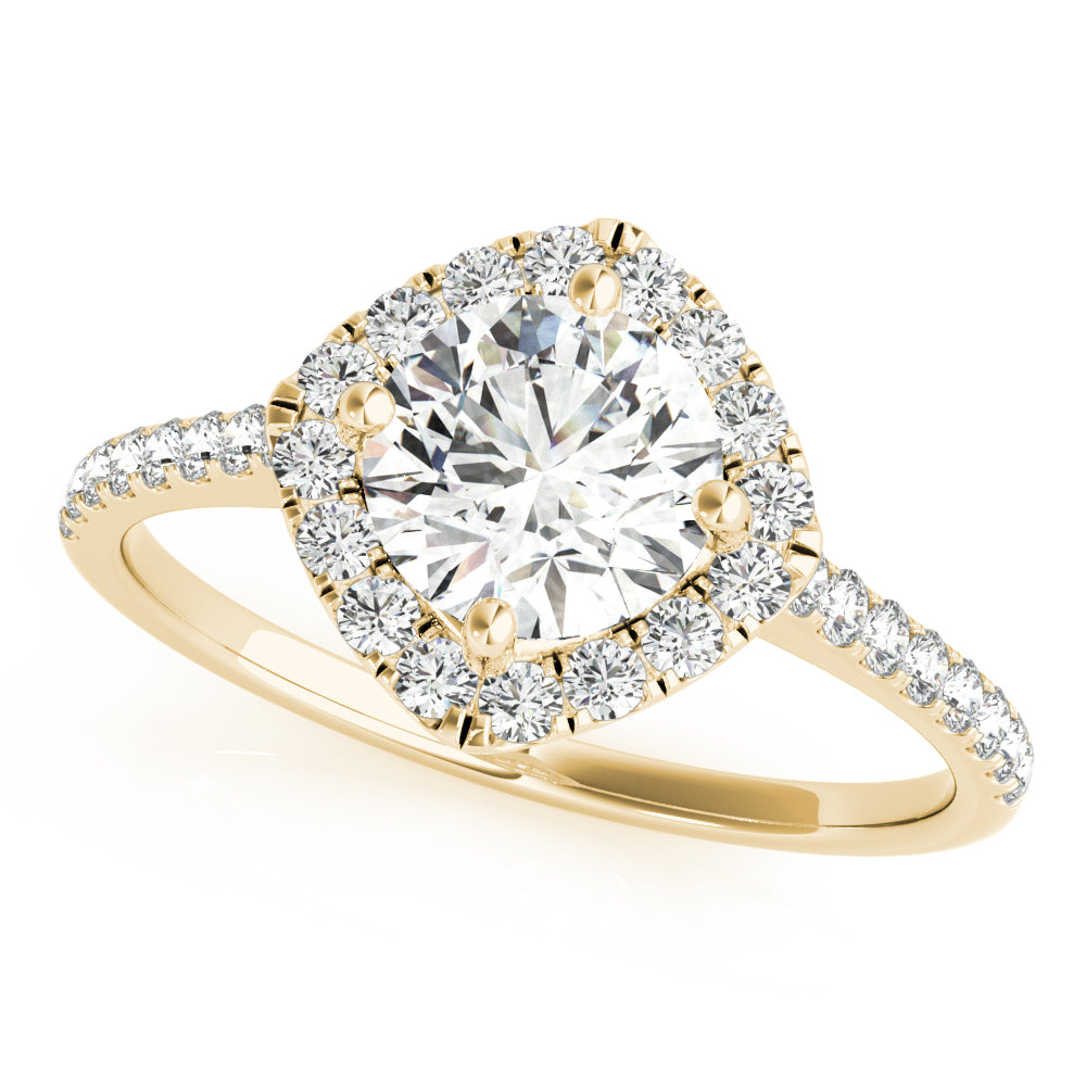 18K Yellow Gold 1.33ctw Diamond Halo Engagement Ring