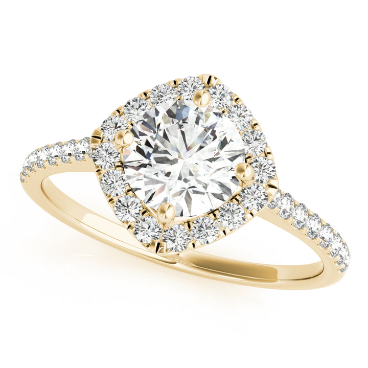 18K Yellow Gold 1.33ctw Diamond Halo Engagement Ring