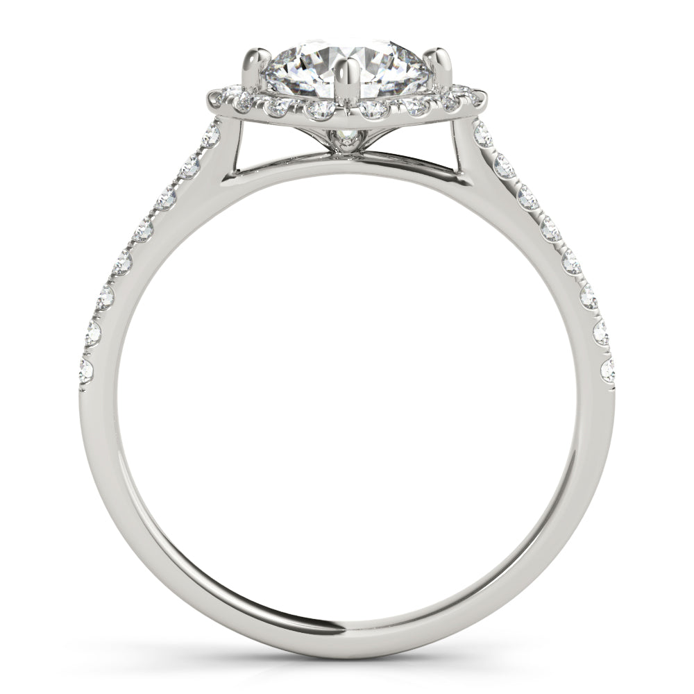 18K White Gold 1.33ctw Diamond Halo Engagement Ring