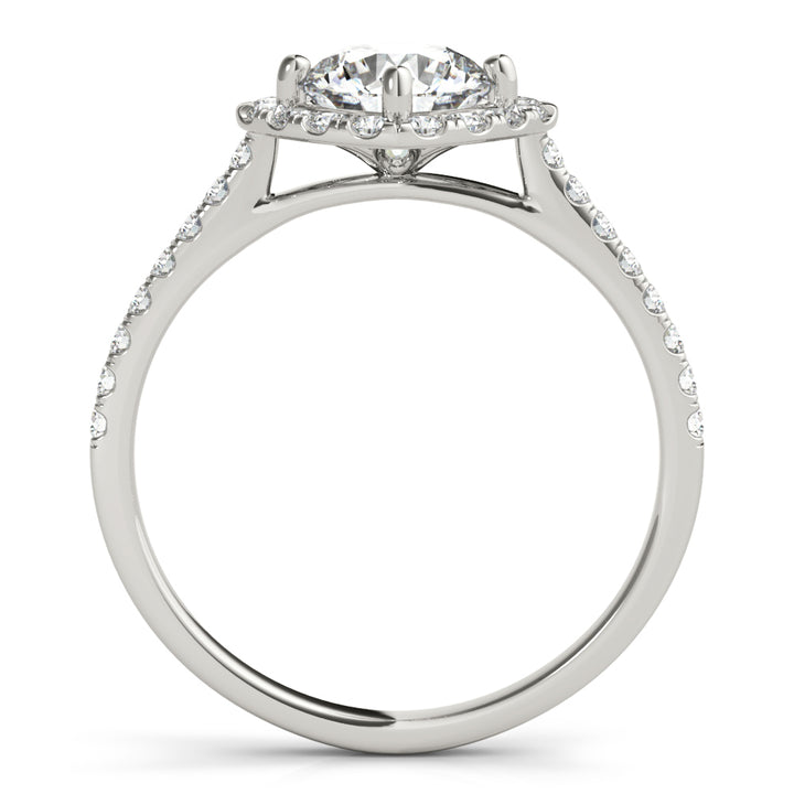 18K White Gold 1.33ctw Diamond Halo Engagement Ring