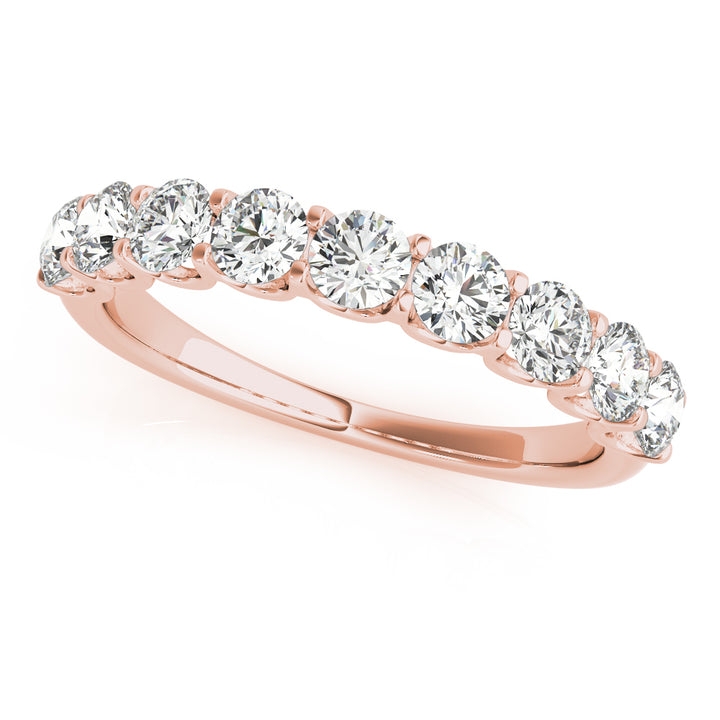 14K Rose Gold Round Diamond Wedding Ring