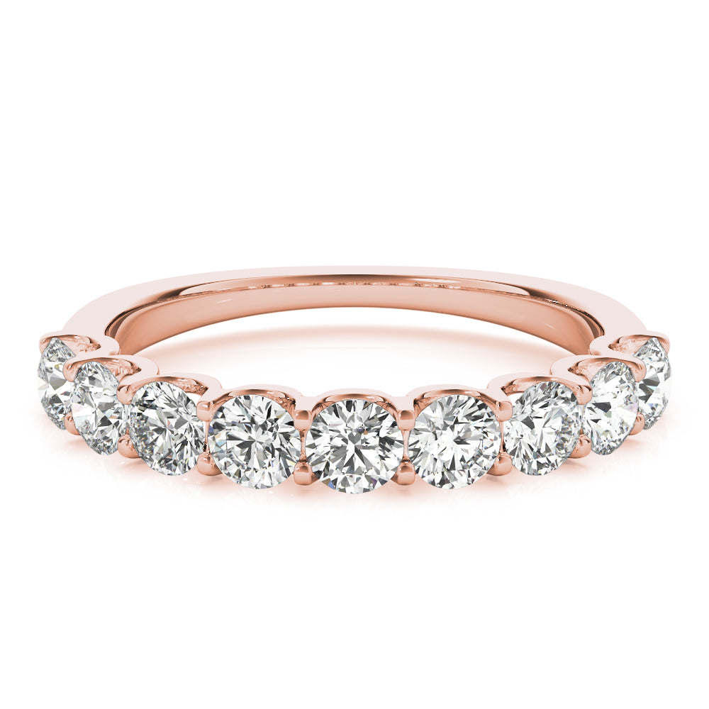 14K Rose Gold Round Diamond Wedding Ring