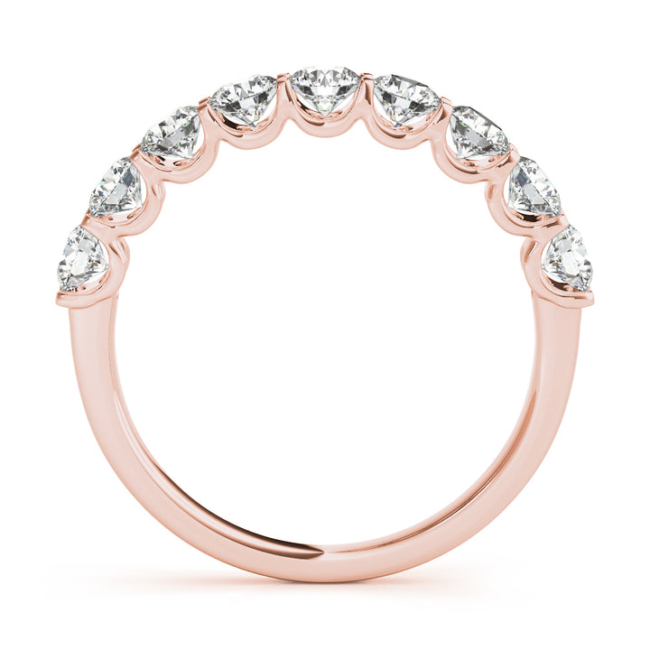 14K Rose Gold Round Diamond Wedding Ring