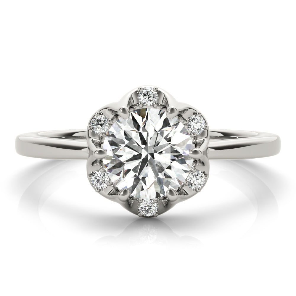 1 CT Platinum Round Diamond Halo Engagement Ring