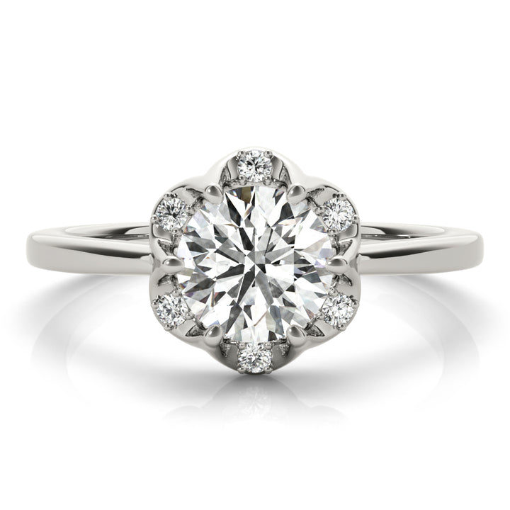 18K White Gold 1 CT Diamond Halo Engagement Ring