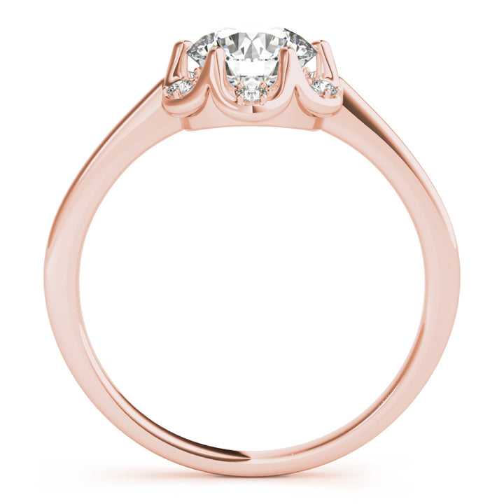 18K Rose Gold 1 CT Diamond Halo Engagement Ring