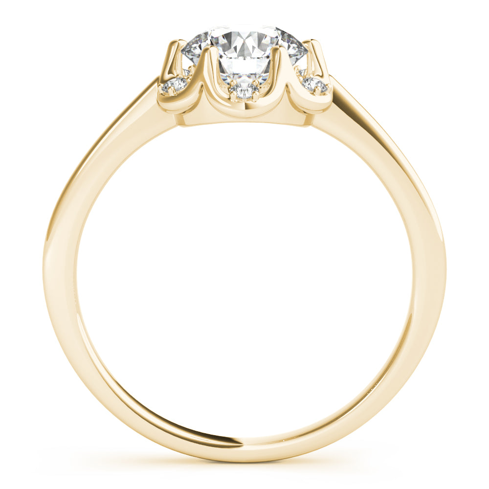 14K Yellow Gold 1 CT Diamond Halo Engagement Ring