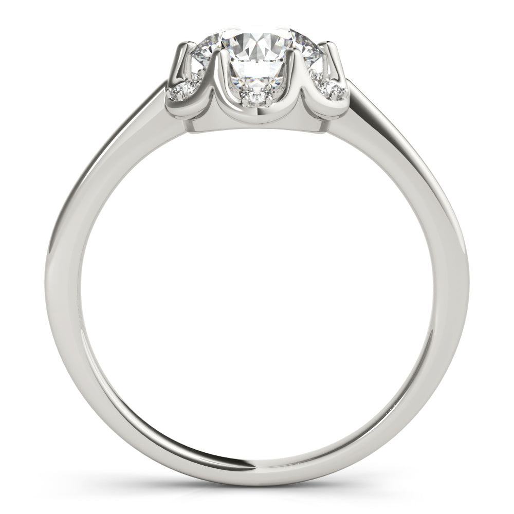 18K White Gold 1 CT Diamond Halo Engagement Ring