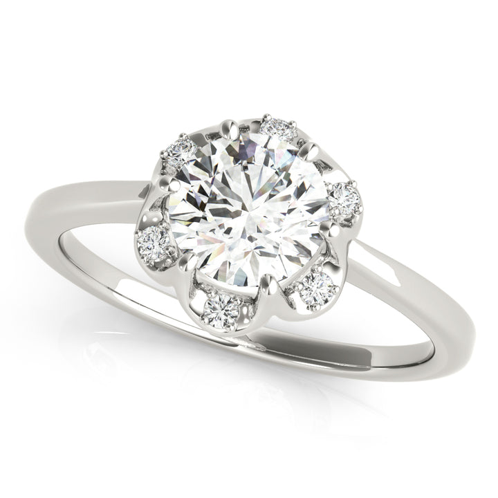 14K White Gold 1 CT Diamond Halo Engagement Ring