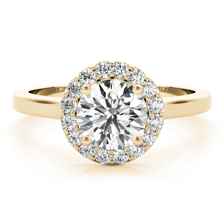 18K Yellow Gold 1.25 ct Diamond Halo Engagement Ring