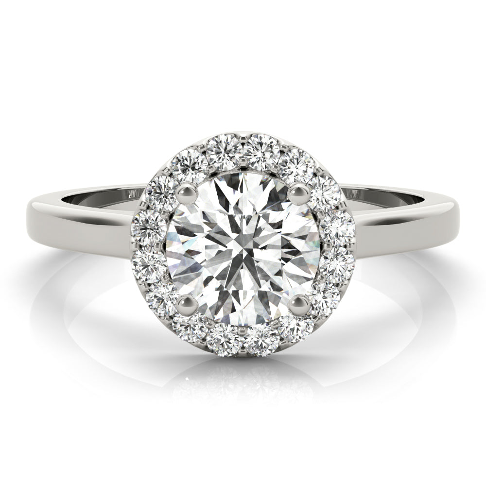 14K White Gold 1.25 ctw Diamond Halo Engagement Ring