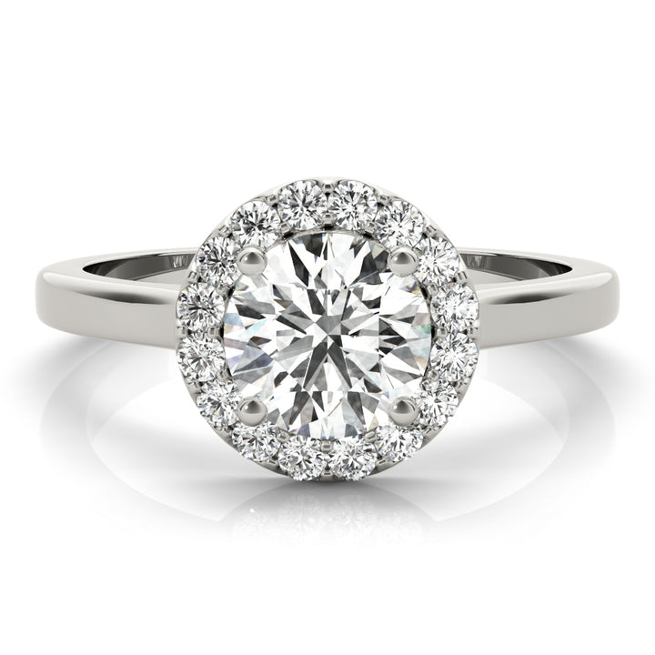 14K White Gold 1.25 ctw Diamond Halo Engagement Ring