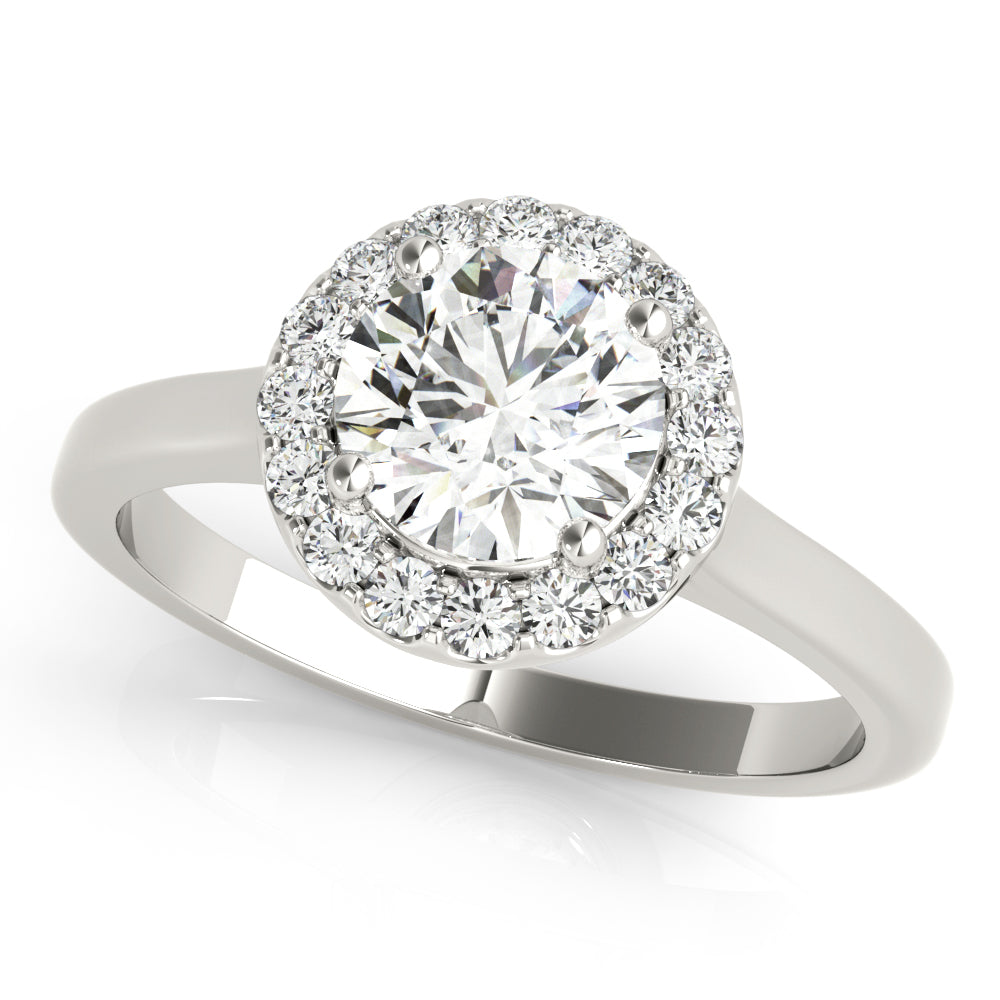 14K White Gold 1.25 ctw Diamond Halo Engagement Ring