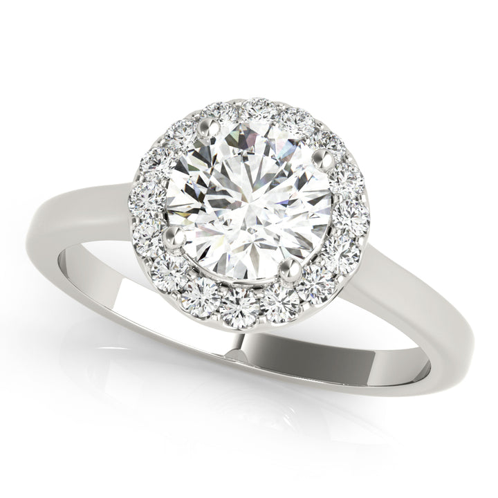 Platinum 1.25 ctw Round Diamond Halo Engagement Ring