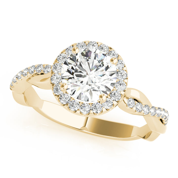 18K Yellow Gold 1 CT Diamond Halo Engagement Ring