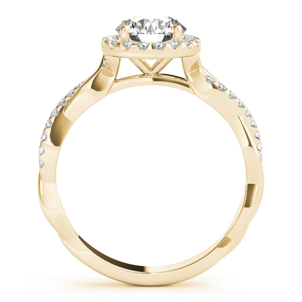 18K Yellow Gold 1 CT Diamond Halo Engagement Ring
