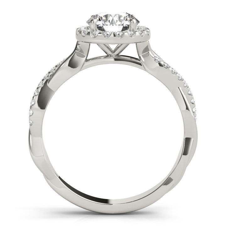 14K White Gold 1 CT Diamond Halo Engagement Ring
