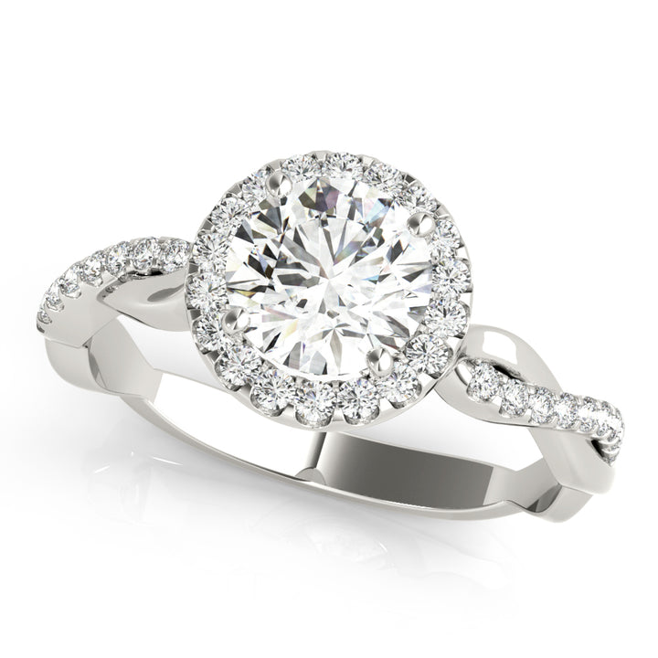 14K White Gold 1 CT Diamond Halo Engagement Ring