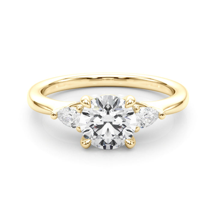 18K Yellow Gold Lab Diamond 3-Stone Statement Ring