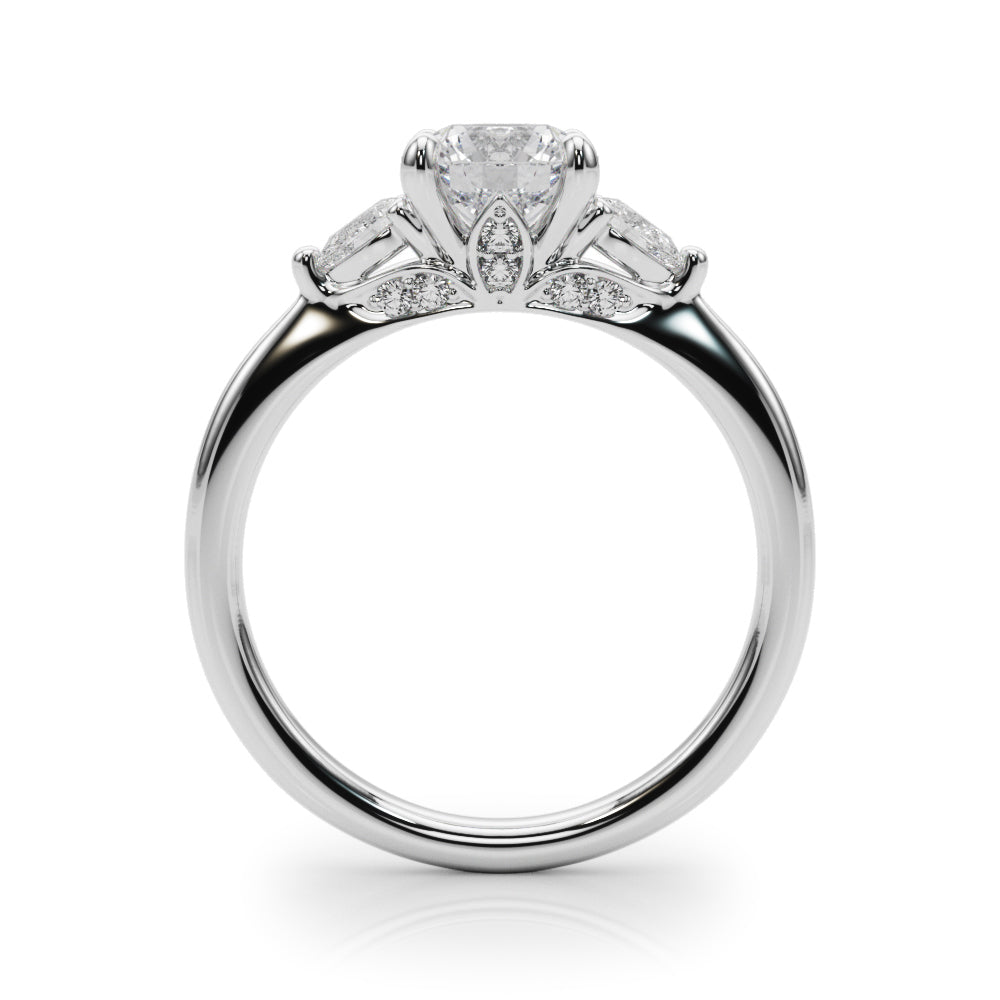 14K White Gold Lab Diamond 3-Stone Ring