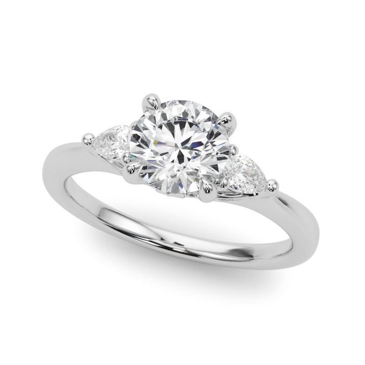 14K White Gold Lab Diamond 3-Stone Ring