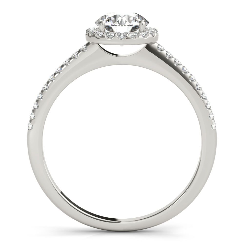 Platinum Round Diamond Halo Engagement Ring 5/8 ctw