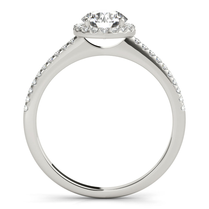 Platinum Round Diamond Halo Engagement Ring 5/8 ctw