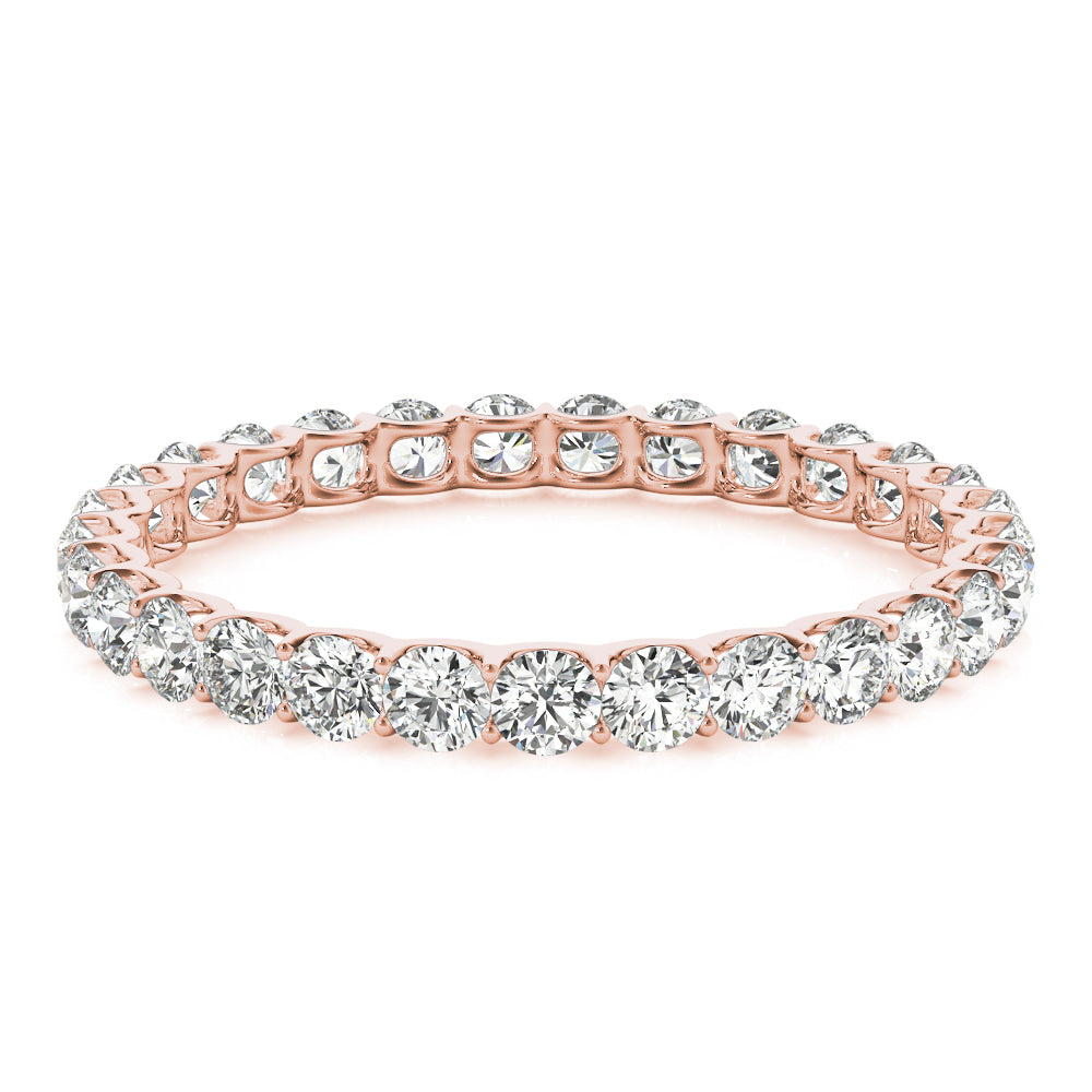 18K Rose Gold 3/4 CT Diamond Wedding Band