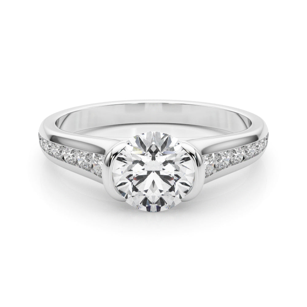 18K White Gold 1.33ctw Round Diamond Engagement Ring