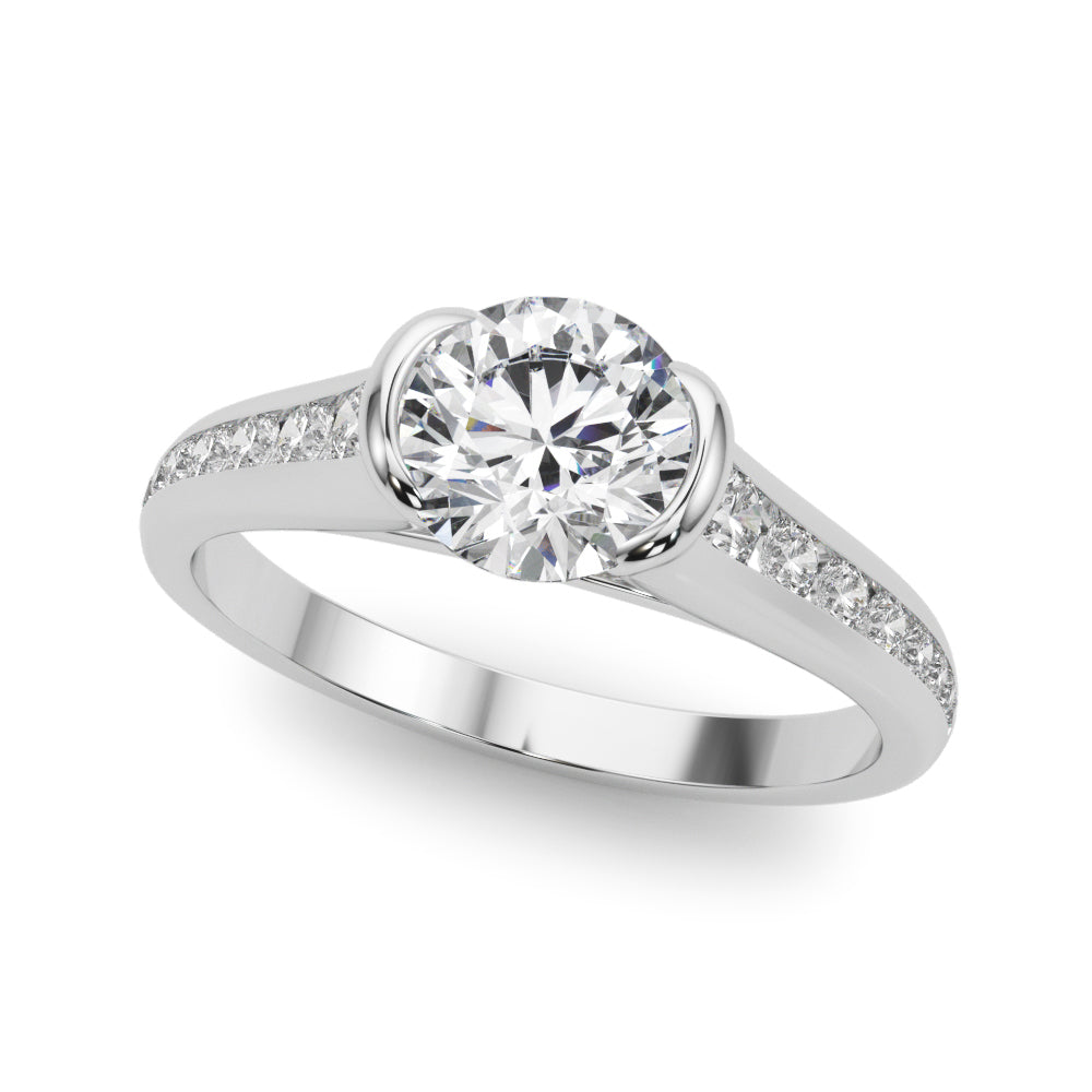 Round Diamond Single Row Engagement Ring