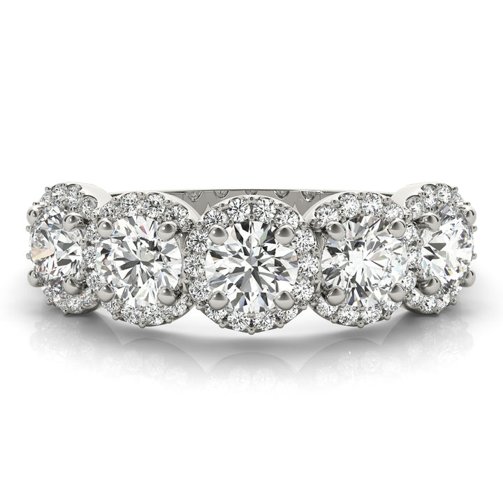 18K White Gold Multi-Diamond Wedding Ring