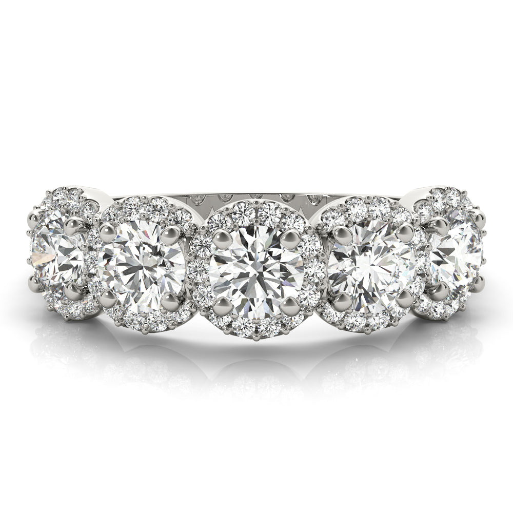 14K White Gold Round Diamond Wedding Ring