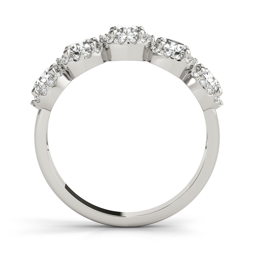 18K White Gold Multi-Diamond Wedding Ring