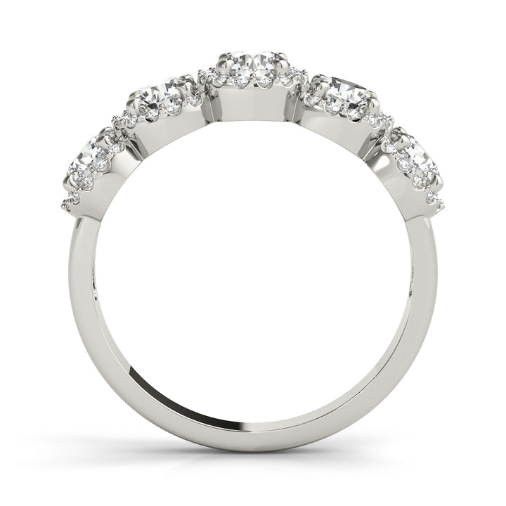 18K White Gold Multi-Diamond Wedding Ring