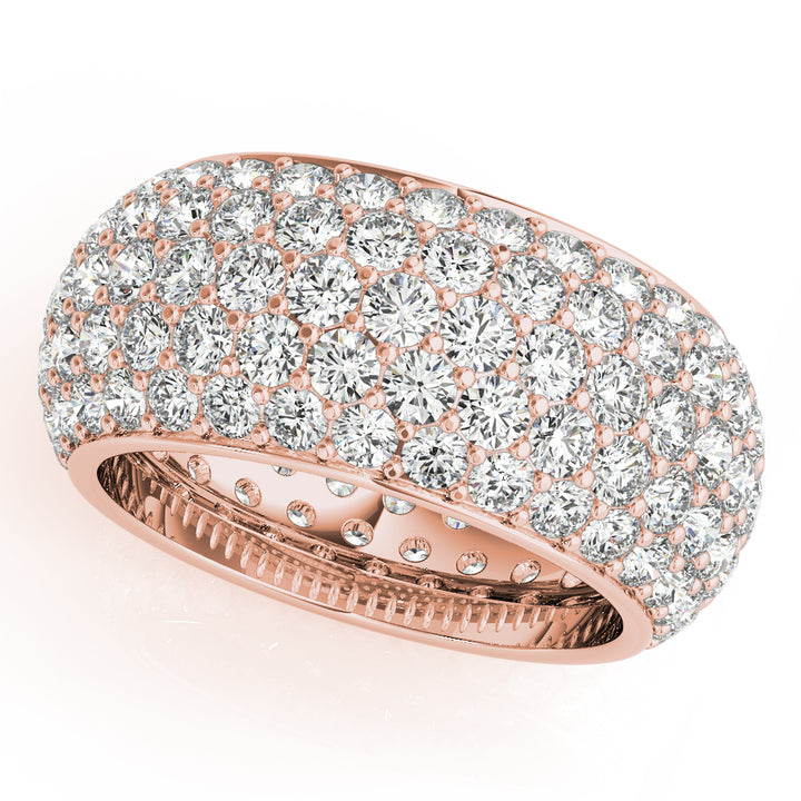 Rose Gold Pave Diamond Wedding Band 5.20ctw