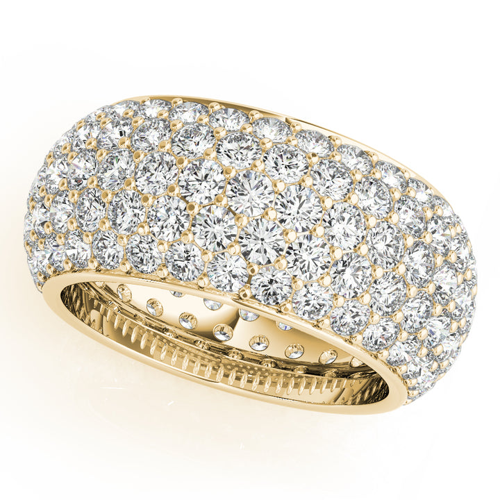 18K Yellow Gold Pave Diamond Wedding Ring