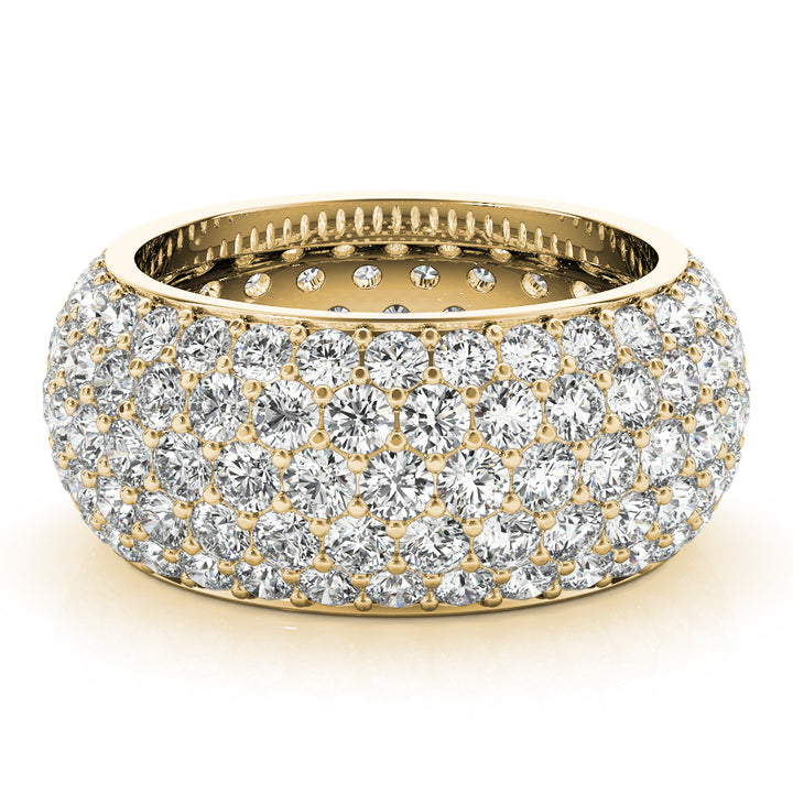 18K Yellow Gold Pave Diamond Wedding Ring