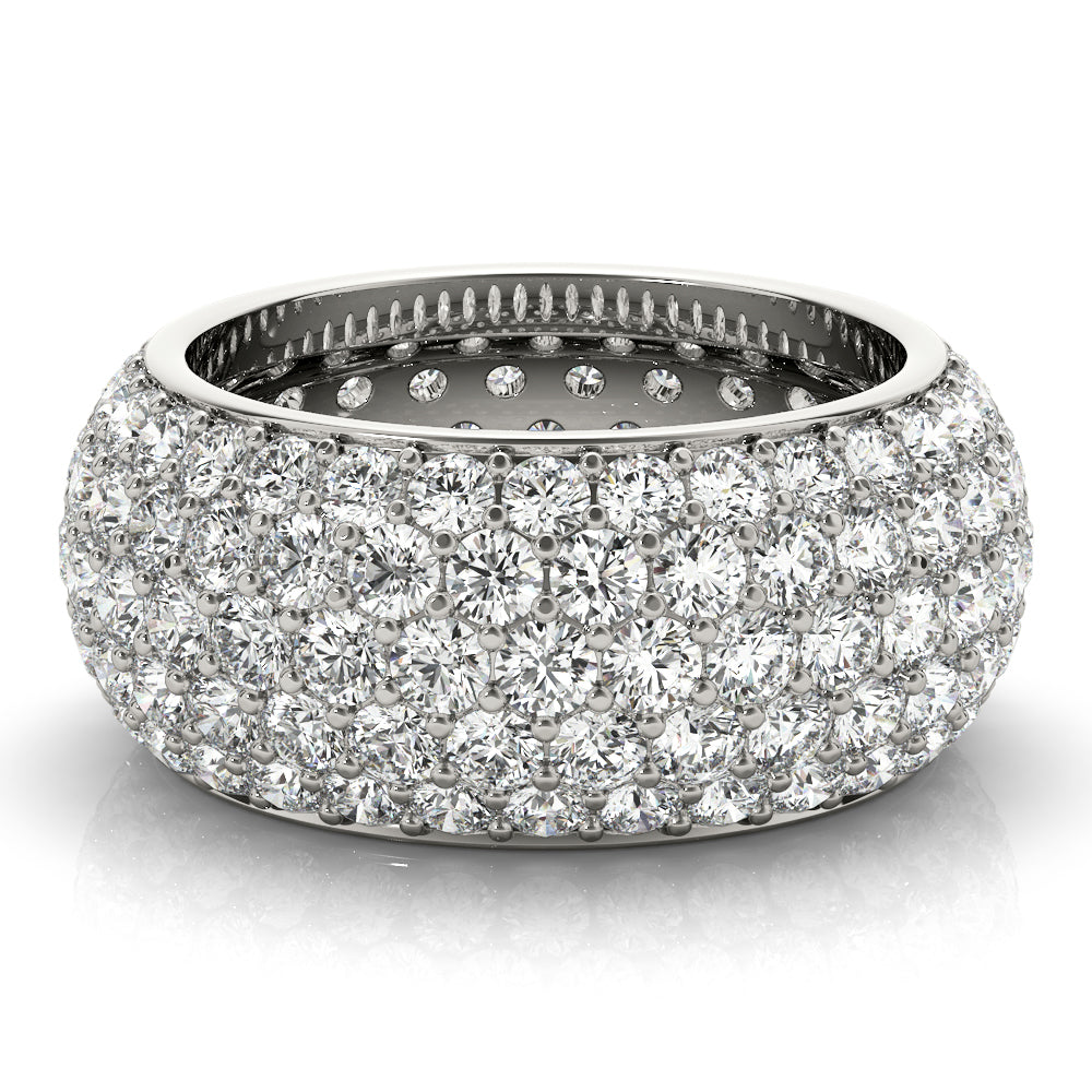 18K White Gold Pave Diamond Wedding Ring