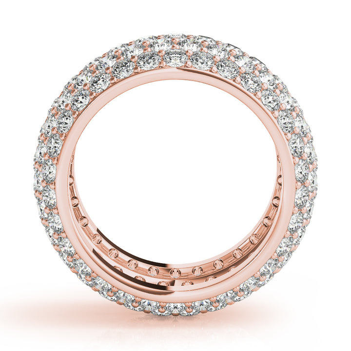 14K Rose Gold Pave Diamond Wedding Ring