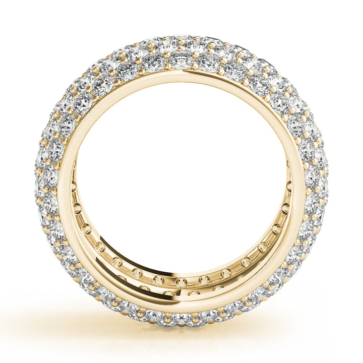 18K Yellow Gold Pave Diamond Wedding Ring