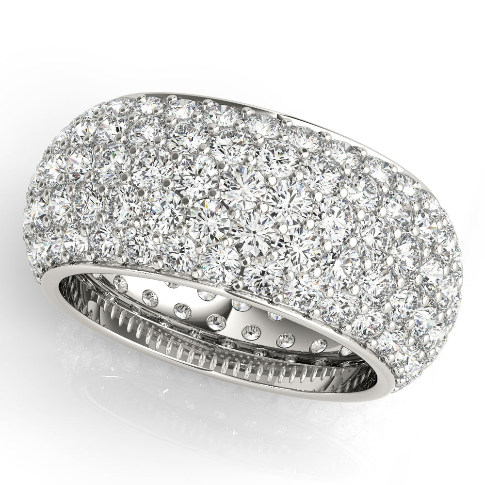 Platinum White Pave Diamond Wedding Ring