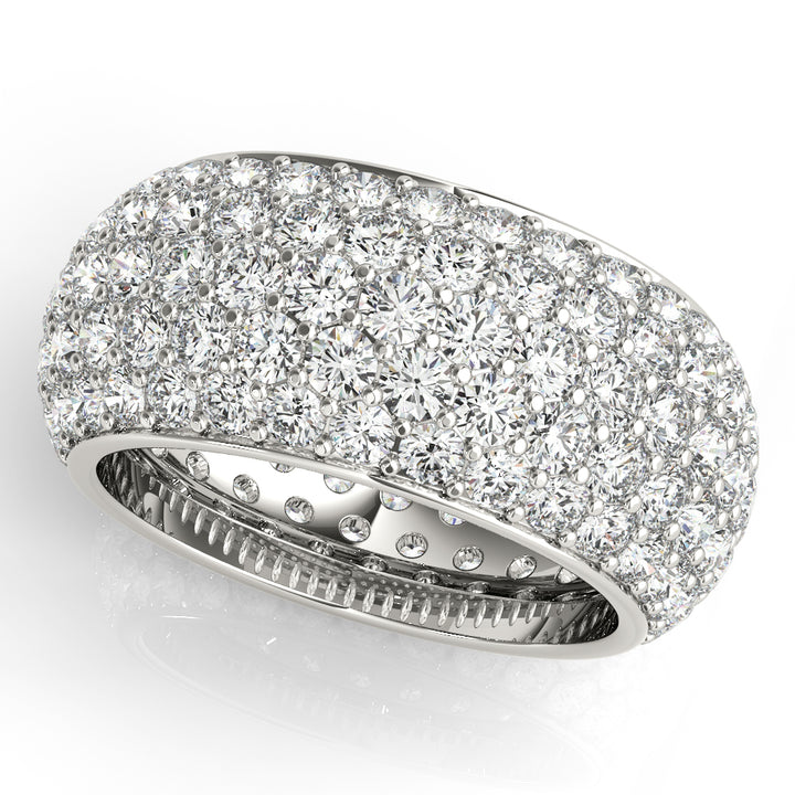 14K White Gold Pave Diamond Wedding Band