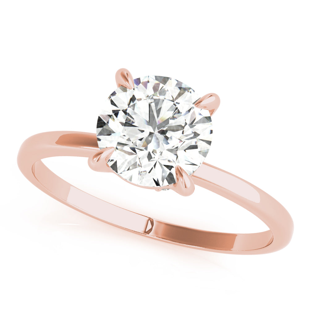 14K Rose Gold 1 ct Diamond Halo Engagement Ring