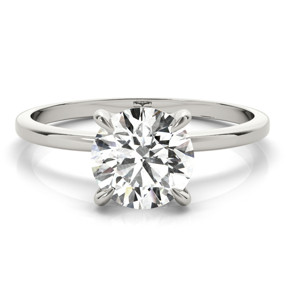 Platinum 1.125 ct Round Diamond Halo Engagement Ring